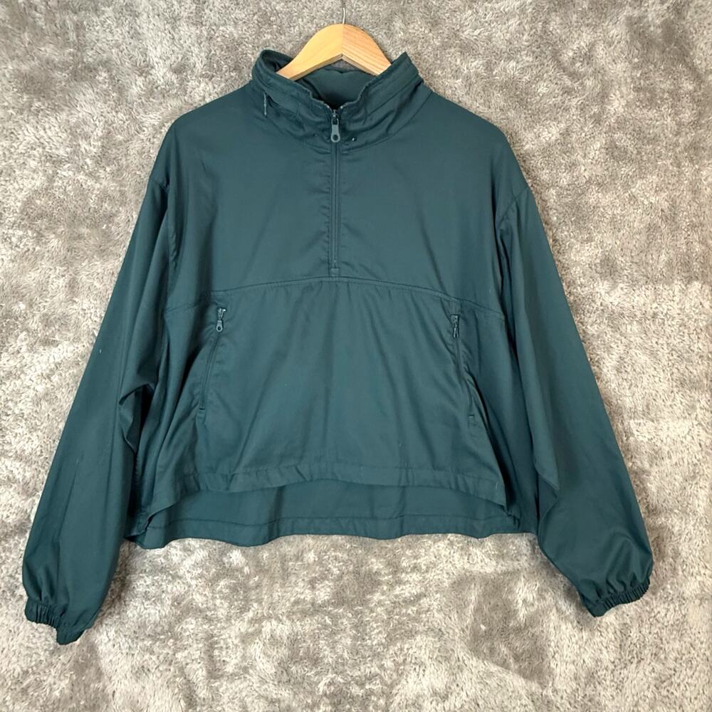 Girlfriend Collective Green Hummingbird 1/2 Zip Windbreaker Jacket Hoodie XL - Picture 3 of 15